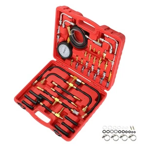 Universal Fuel Injection Gauge Pressure Tester Hoses Fittings Pump Tool Kits - Picture 1 of 11