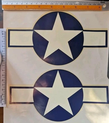 Radio Control RC Aircraft Waterslide Transfers - USAAF late WW2 Insignia (Pair) - Image 1 of 2