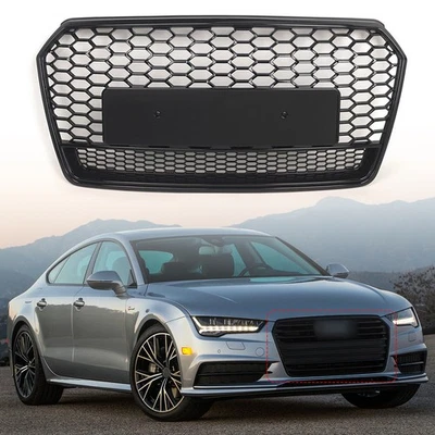 Front Honeycomb Mesh Grill Grille RS7 Style For Audi A7 S7 2016-2018 Facelift US - Image 1 of 4