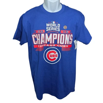 Мужская футболка чемпионов Мировой серии 2016 Chicago Cubs размер M бейсбольная синяя - Изображение 1 из 4