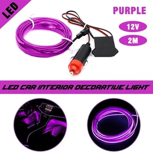 Car Interior Atmosphere Wire Strip Light LED Decor Lamp Accessories Purple AAA - Picture 1 of 11