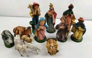 Vintage Nativity Set Figures Made in Italy 13 Lot Manger Scene Christmas Decor - Picture 1 of 23