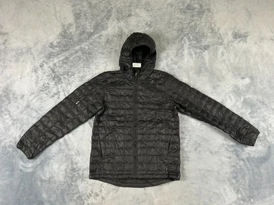 THE NORTH FACE THERMOBALL BOYS JACKET LARGE BLACK QUILTED PUFFER FULL ZIP HOODED - Image 1 of 4