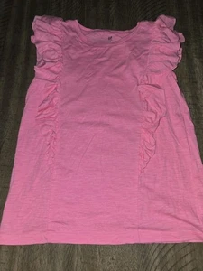 Gap Kids Pink Ruffle Sleeve Tee Shirt Size Xl - Picture 1 of 3