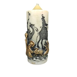 Vintage Handcrafted Holiday Elegance 3D Nativity Scene Figural Candle - Picture 1 of 9