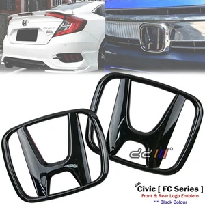 1 SET HONDA Logo Emblem Badge Black For Honda Civic FC FC1 FC2 FC6 2016-2021 - Foto 1 di 8