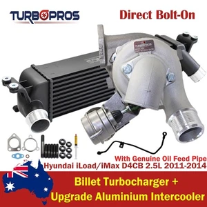 Billet Turbo+Intercooler&Hoses+Genuine Oil Feed Pipe For Hyundai iLoad/iMax 2.5L - Imagen 1 de 14