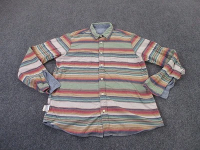 Camisa Faherty Para Hombres XL Azul Rayas Reversible Ligera Preppy Exterior Golf Foto 1 de 4