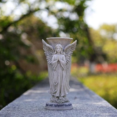Florero Angel Pray decoración cementerio tumba florero Foto 1 de 4
