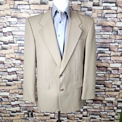 John Henry Jacket Blazer Mens 42R Beige Wool Blend Ventless - Image 1 of 4
