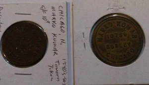 Vintage Chicago Barren Medaille Lot Marko Komar Ber 10¢ & 25¢ - Bild 1 von 5