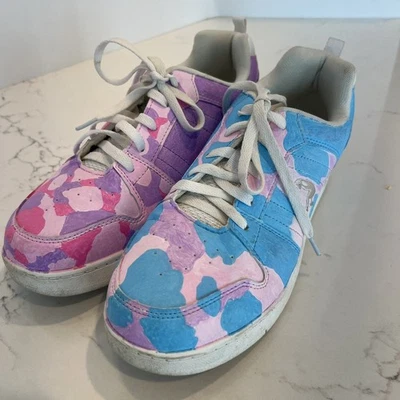 Shaq 男孩 领带 染色 网球鞋 粉红色 紫色 尺码 6 — 第 1/4 张图片