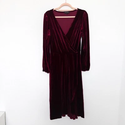 Vestido de terciopelo para mujer talla M borgoña manga larga bruja caprichoso vacaciones gótico Foto 1 de 4