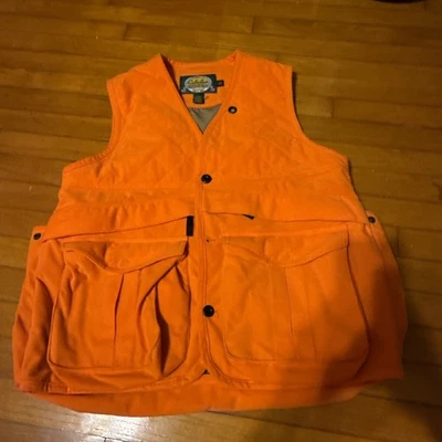 Cabelas Hunting Vest Mens M Hunter Orange Upland Game Pocket Shell Holders Mesh - Image 1 of 4