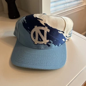 Vintage 90s Carolina Tarheels Logo Athletic Splash Hat SnapBack Cap NCAA - Picture 1 of 4