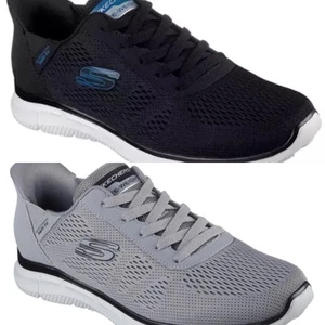 NEW Skechers Hands Free Swift Fit Men's Shoes Sneakers Black, Gray 8-12 - Picture 1 of 18
