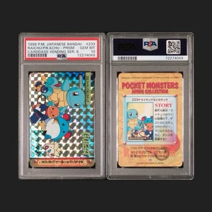 PSA 10 - 1999 POKEMON JPN BANDAI ANIME COLLECTION #233 RAICHU/PIKACHU PRISM RARE - Picture 1 of 4
