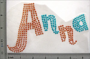 Rhinestuds Iron On Hot Fix Motif Word Anna 9.8x16.5cm IR033D - Picture 1 of 1