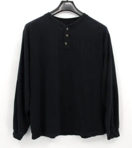 Vintage Chesterfield Henley Shirt Mens Medium Navy Blue Long Sleeve Cotton 90s - Picture 1 of 8