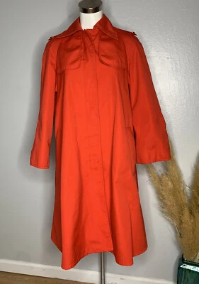 1960s Aquatogs Miss Magnin by I Magnin Coral Trench Coat Jacket Vintage No Size - Image 1 of 4