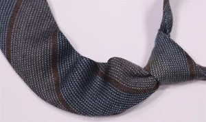 Gianni Versace Vintage 80er blau/braun Strick gestreift Seide-Wolle schmale Krawatte Krawatte - Bild 1 von 8