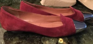 Sigerson Morrison - Walda Cap Toe Ballet Flats - WINE  Leather -Size 7,5 - Picture 1 of 8