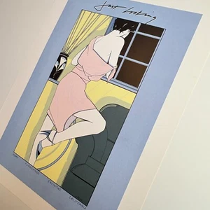 Abito Patrick Nagel stampa vintage solo guardando donna alla finestra spalle scoperte tacco - Foto 1 di 7