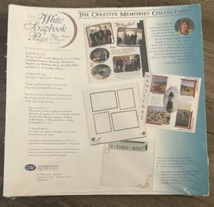 Recambios para álbum de recortes Creative Memories 12x12 blanco 15 hojas/30 páginas sellado 1999 - Imagen 1 de 4