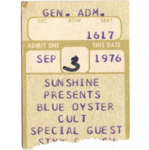 BLUE OYSTER CULT & STYX & RUSH Concert Ticket Stub DAYTON OH 9/3/76 HARA Rare! - Picture 1 of 2