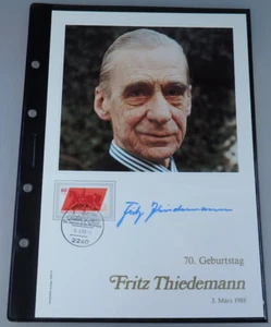 Handschriftliches Autogramm Fritz Thiedemann Philswiss 1988 (112138) - Bild 1 von 3