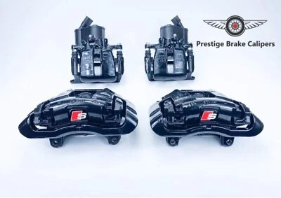 ORIGINAL AUDI A6 C6 JUEGO COMPLETO DE PINZAS DE FRENO 2007-2010 345/330mm NEGRO S Foto 1 de 4