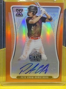 2020 Leaf Metal Draft Pete Crow-Armstrong Auto /7 #BA-PCA Mets Cubs