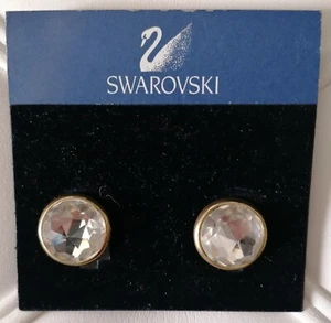 Swarovski Vintage Ohrclips Rund Glitzer Kristalle Designer Geschenk Ohrringe - Bild 1 von 5