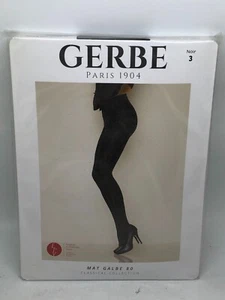 Collants Femme GERBE Mat Galbe 80 Taille 3 couleur Noir Neuf !!! - Foto 1 di 3