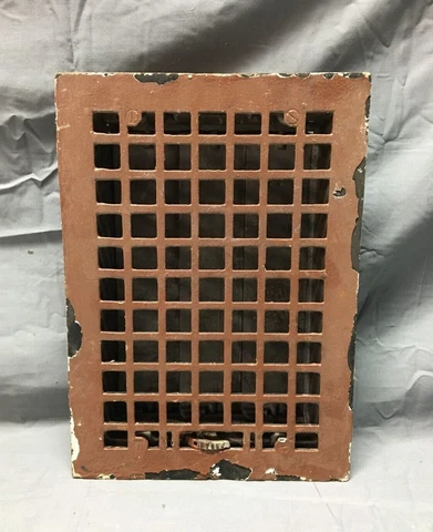 Antique Cast Iron Heat Grate Register Brown 8x12 Decorative VTG Old 670-22B Cover
