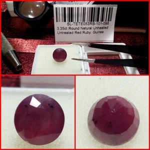 Rubí natural talla redonda Guinea 3.35 Cts. - Imagen 1 de 8