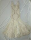 VERA WANG ivory floral mermaid gown size 42 US 6 