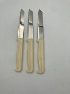 Vintage Quikcut Stainless Lot of 3 Stainless Steel Knives USA 7.5" Long - Picture 1 of 6