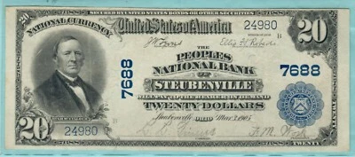Stuebenville OH $20 1902PB Peoples NB; Highest known Grade! - Image 1 of 2
