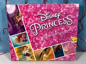 Disney Princess 12 Days of Socks Advent Calendar Fits Girls Shoe Size 7-10 - Picture 1 of 2