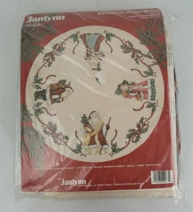 Vintage Janlynn Christmas Cross Stitch Santa Tree Skirt Kit #40-73 New - Picture 1 of 4