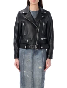 Acne Studios Mock Core Leather Moto Biker Jacket. Size 32. Includes Belt. $1600 - Picture 1 of 9