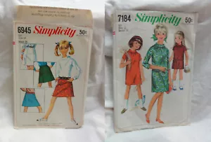 Lote 2 vestidos y faldas vintage con patrón de simplicidad para niña talla 12 #7184 - Imagen 1 de 17