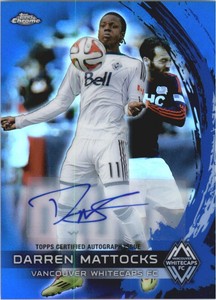 2014 Topps Chrome MLS Autographs Blue Refractors #88 Darren Mattocks Auto /99