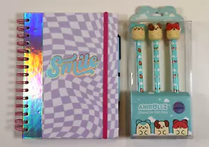 CLAIRE'S SMILE CUADERNO DIARIO HOLOGRÁFICO ESPIRAL + JUEGO DE BOLÍGRAFOS DE GEL ANIROLLZ - Imagen 1 de 14