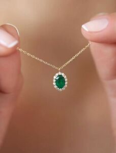 Natural Genuine Emerald Pendant Emerald Birthstone Pendant Gift for Her Pendant.