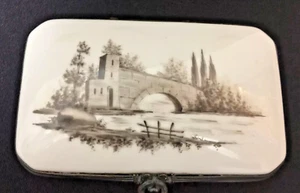 Antique Made in Limoge France Porcelain Hinged Trinket Box Bonwit Teller - Picture 1 of 8