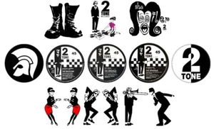x14 Ska Vinyl Stickers retro skinhead laptop specials 2 Tone beat madness mods - Foto 1 di 1