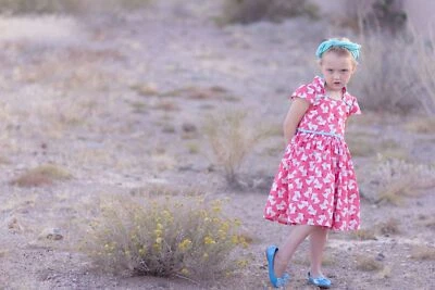 Vestido Rosa Blanco Cachorro Floral Lunares Talla 6 Hecho a Mano Foto 1 de 4