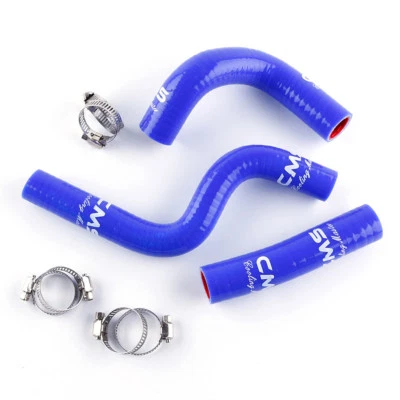 Blue For 1998-2013 Kawasaki KX80 KX85 KX100 Silicone Radiator Hose with Clamps Foto 1 de 4